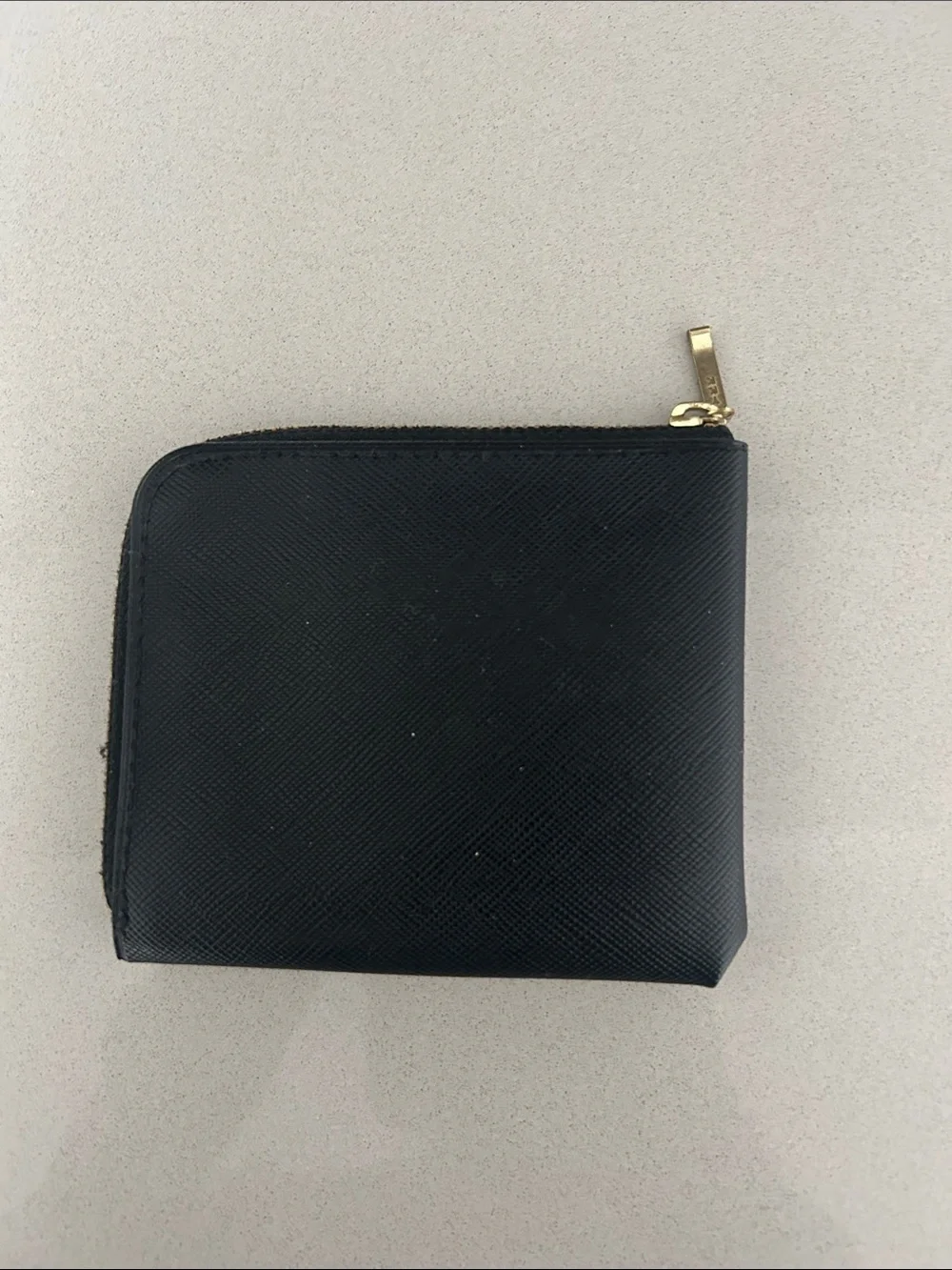 Black Zip-Around Leather Wallet